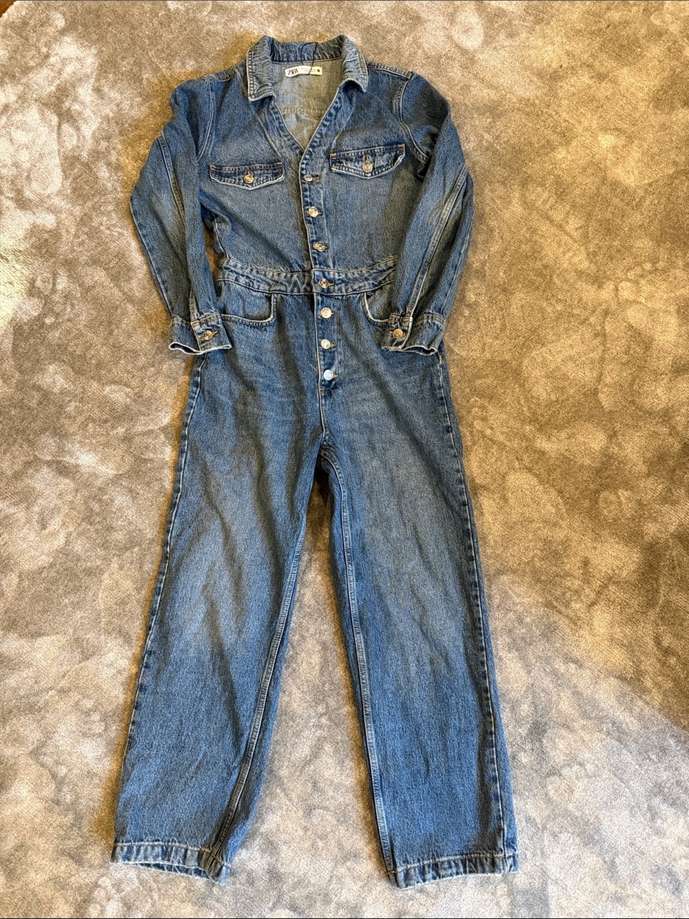 Zara Women's Denim Jumpsuit - Medium Blue
